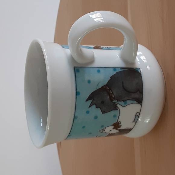 Scotty Dogs in Bows on Blue Polka Dot Background Mug 8 oz Scottish Terriers - Picture 4 of 8